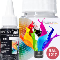 Dipoxy-PMI-RAL 3017- Pasta colorante a base estremamente concentrata, , per resina epossidica, resina di poliestere, sistemi di poliuretano, calcestruzzo, vernici, vernice liquida, resina&hellip;