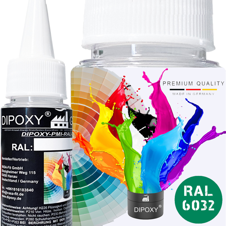 Dipoxy-PMI-RAL 6032 Extremely Highly Concentrated Base Pigment Colour Paste for Epoxy Resin, Polyester Resin, Polyurethane Systems, Concrete, Varnishes, Liquid Paint Resin Jewellery