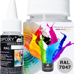 Dipoxy-PMI-RAL 7047 TELEGRAU 4 Extrem hoch konzentrierte Basis Pigment Farbpaste Farbmittel f&uuml;r Epoxidharz, Polyesterharz, Polyurethan Systeme, Beton, Lacke, Fl&uuml;ssigfarbe Kunstharz Schmuck