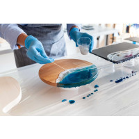 2,25 kg Resina epoxi 2C + guantes, dos componentes Madera Cristal Transparente para laminar Resina de epoxy para mesa suelo Terra Acuario Formas Diseño UV Estable adhesivo…