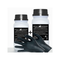 Epoxidharz 2K Harz + Härter + Handschuhe EP Laminierharz in Profi Qualität 3,0kg (2,0kg A + 1,0kg B)