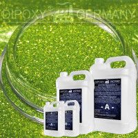 Epoxidharz + Effekt-Pigment-Gr&uuml;n 08 Gie&szlig;harz Epoxy Tisch Boden