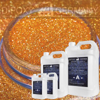 Epoxidharz + Effekt-Pigment-Orange 02 Gie&szlig;harz Epoxy Tisch Boden Orange