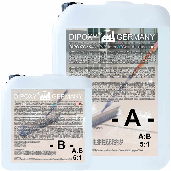 DIPOXY-2K-WEP-Primer-X-Grundierung 12,8kg ( 10kg A + 2kg B) + 0,8kg Schwarz