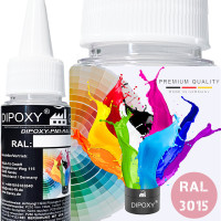 Dipoxy-PMI-RAL 3015 HELLROSA Extrem hoch konzentrierte Basis Pigment Farbpaste Farbmittel für Epoxidharz, Polyesterharz, Polyurethan Systeme, Beton, Lacke, Flüssigfarbe Kunstharz Schmuck