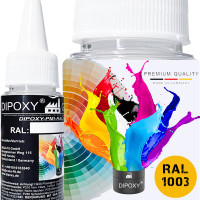 Dipoxy-PMI-RAL 1003 SIGNALGELB Extrem hoch konzentrierte Basis Pigment Farbpaste Farbmittel für Epoxidharz, Polyesterharz, Polyurethan Systeme, Beton, Lacke, Flüssigfarbe Kunstharz Schmuck